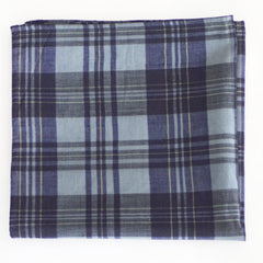 Marine Blue Madras Cotton Pocket Square by Put This On