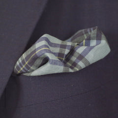 Marine Blue Madras Cotton Pocket Square by Put This On
