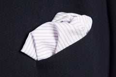 Attractive Lavender and White Striped Cotton Pocket Square by Put This On