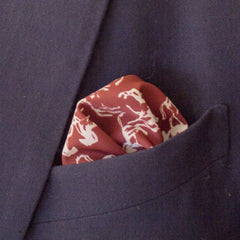 Majestic Horse Print Brown Rayon Pocket Square by Put This On