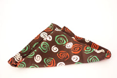 Jazzy Green and Brown Whirl Rayon Pocket Square by Put This On