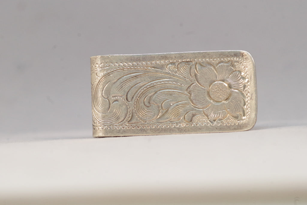 Floral Sterling Silver Money Clip