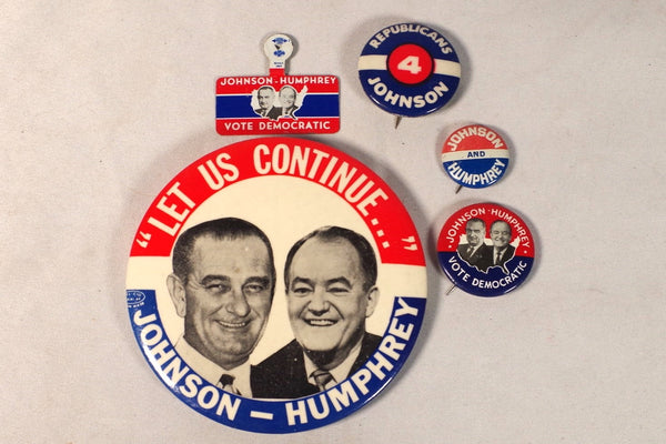 Nifty Set of LBJ Campaign Pins – Put This On