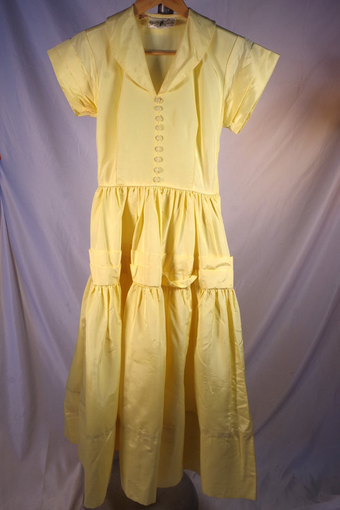 Beautiful Vintage 1950s Yellow Party Dress - Sz 10 Put This On Beautiful Vintage 1950s Yellow Party Dress - Sz 10 Put This On