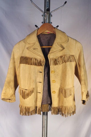 Amazing Child's Fringed Leather Jacket - Size S