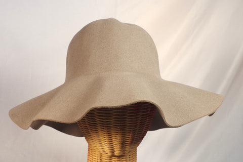 Gorgeous Vintage Borsalino Collapsible Wide-Brimmed Felt Hat - Sz 5 (fits 7 1/8)