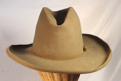 Vintage Tan Felt Western Hat - Sz 7