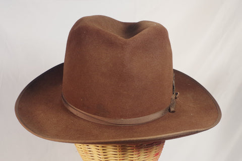 Classic Vintage Chocolate Brown Fedora - Sz 7