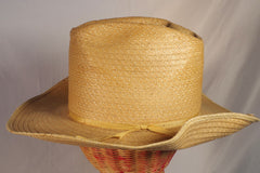 Snazzy Western Wide-Brimmed Straw Hat - Sz 7 1/2