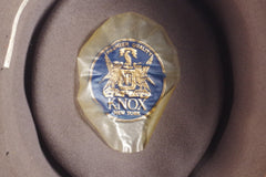 Gorgeous Vintage Knox Gray Porkpie Hat - Sz 7 1/8