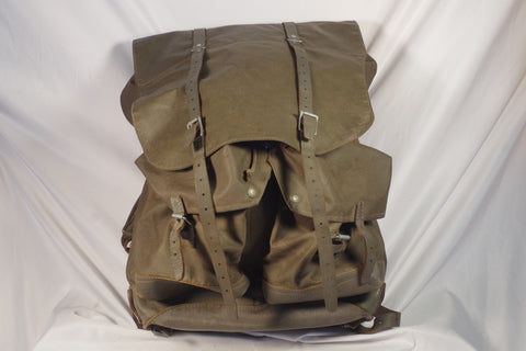 Massive Vintage Canvas and Leather Backpack