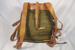 Sturdy Two-Toned Vintage Canvas and Leather Backpack