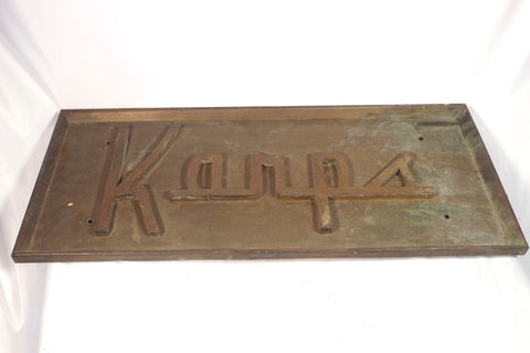Heavy Duty Vintage "Karps" Menswear Metal Shop Sign