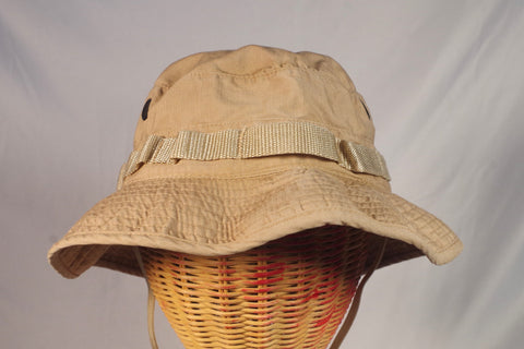 Practical Vintage Tan Fisherman's Hat - Sz 7 3/4