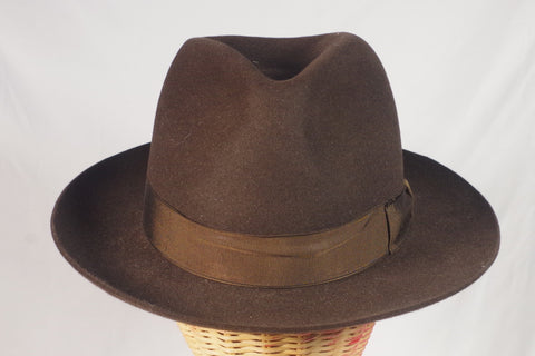 Stunning Vintage Borsalino Dark Brown Homburg - Sz 7 5/8