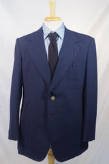 Elegant 1970s Navy Blue Deluxe Hoffman Blazer - Sz 42