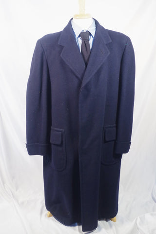 Hart Schaffner & Marx Navy Blue Cashmere Coat - Sz 48