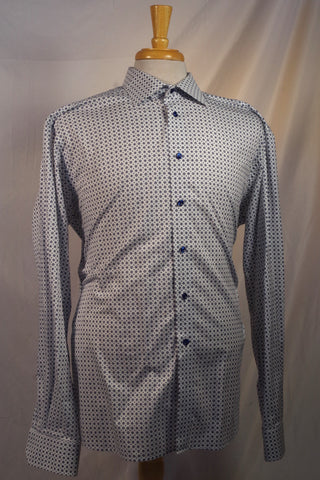 Stunning Eton Contemporary Geometric Dotted Dress Shirt - Sz 18 (46)