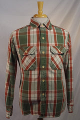 Heavy Duty Warehouse Wash & Wear Plaid Cotton Button-Down Shirt - Sz XL (17-17.5)