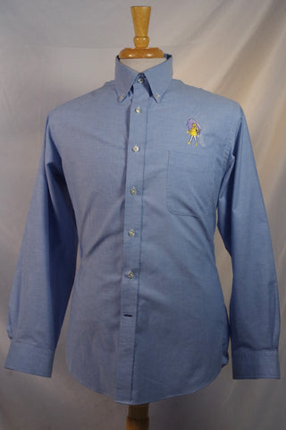 Amazing Morton Salt Embroidered Land's End Oxford Dress Shirt - Sz 16 - 34