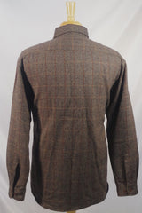 Gorgeous J. Peterman Company Brown Plaid Button-Down Shirt - Sz L