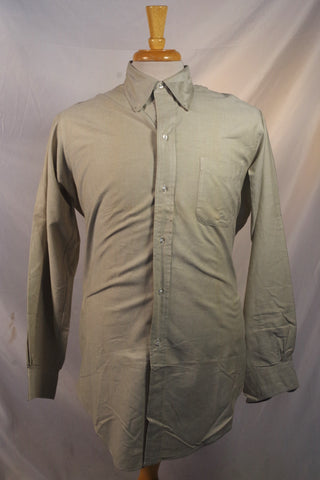 Vintage Brooks Brothers Makers Light Tan Oxford Dress Shirt - Sz 16.5 - 4