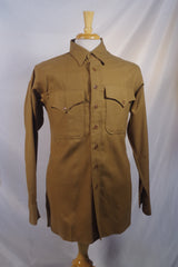 Stunning 1940s Military Tan Uniform Shirt - Sz 15.5