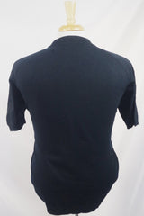 Sleek Ban Lon Puritan Black Nylon Knit Shirt - Sz L