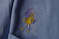 Amazing Morton Salt Embroidered Land's End Oxford Dress Shirt - Sz 16 - 34