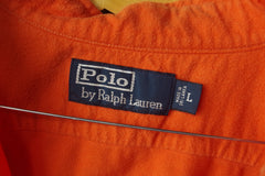 Cozy Polo Ralph Lauren Orange Flannel Shirt - Sz L