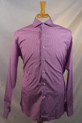 Sharp Paul Stuart Purple Checked Dress Shirt - Sz 17