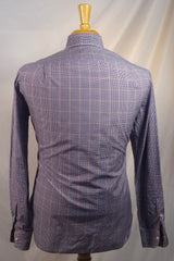 Bold Isaia Napoli Blue Plaid Dress Shirt - Sz 15.5 (39)