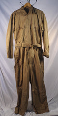 Incredible Vintage Tan Belted Flight Suit - Sz ~42