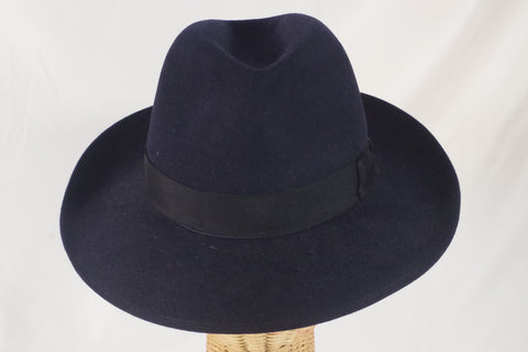 Classic Vintage Borsalino Black Fedora - Sz 7