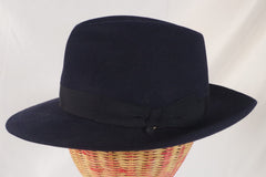 Classic Vintage Borsalino Black Fedora - Sz 7