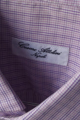 Stunning Cesare Attolini Napoli Plaid Lilac Dress Shirt - Sz 17 (43)