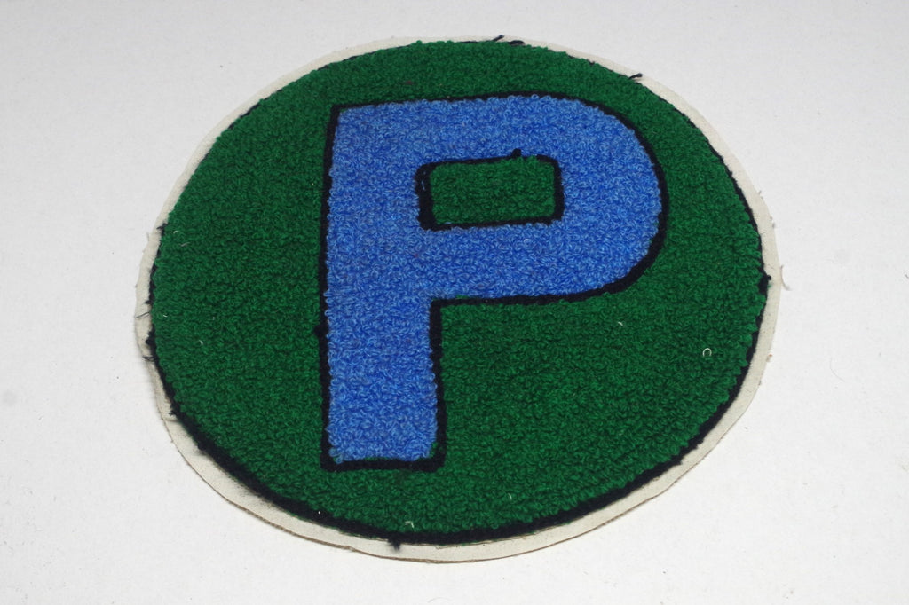 Vintage Green and Blue "P" Letter Patch