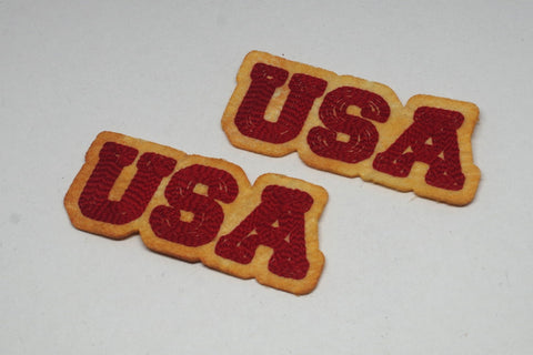 Vintage Red USA Patches