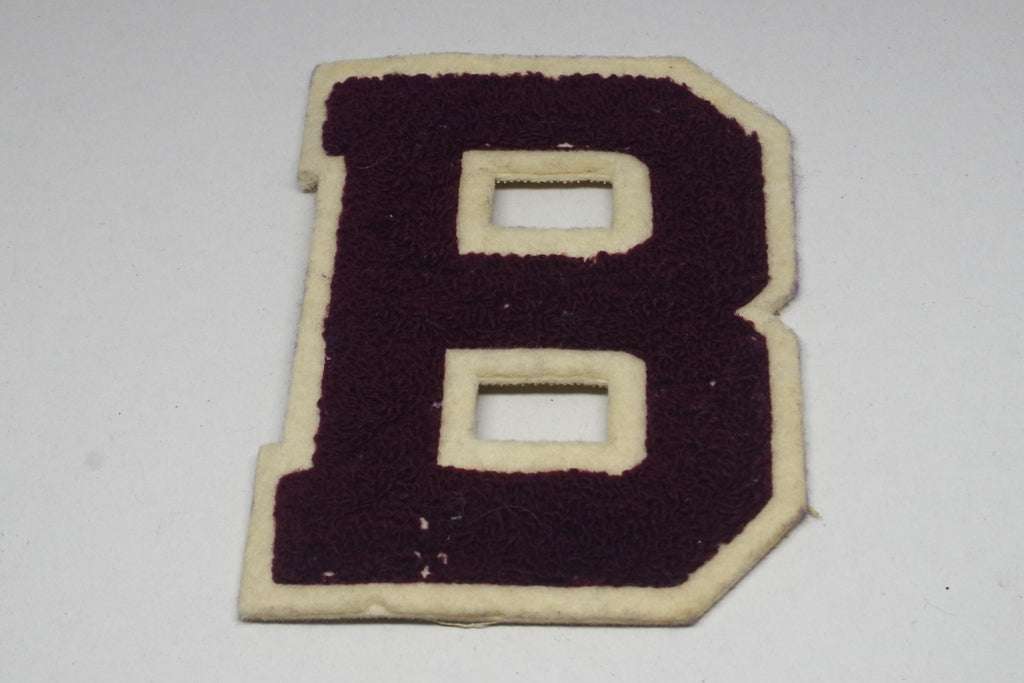 Large Vintage Burgundy "B" Letter Patch