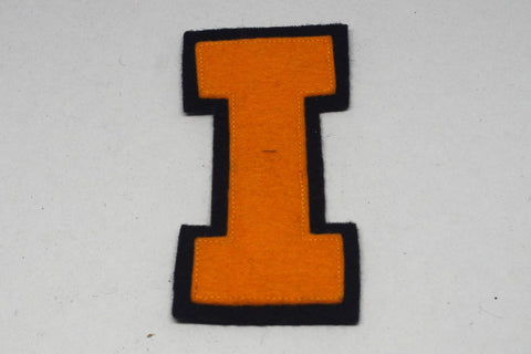 Vintage Felt Orange "I" Letter Patch