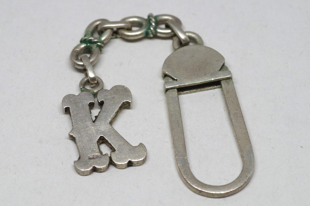 Lovely "K" Sterling Silver Keychain