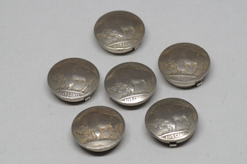 Vintage Buffalo Nickel Button Cover Set