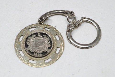 Intricate 1912 Guatemalan Coin Keychain