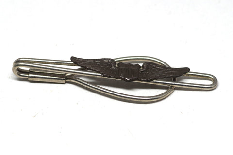 Vintage US Aviator Wings Silver Tie Bar