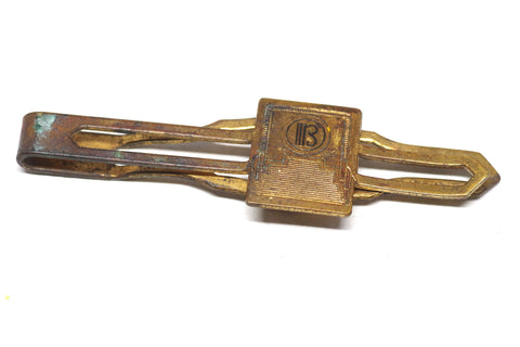 1920s Dirigold Art Deco "B" Tie Bar