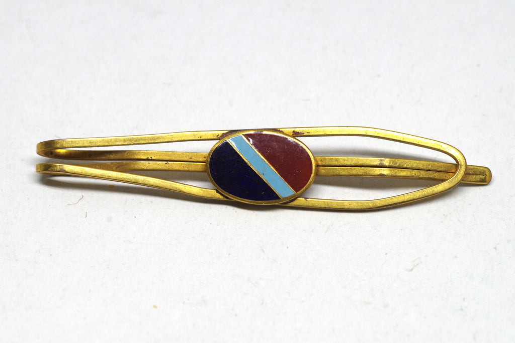 Vintage Gilt and Enamel Military Tie Bar