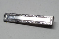 Beautiful Bordered Anson Sterling Silver Tie Clip