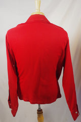 Gorgeous 1940s Cavalier Casuals Long-Sleeved Red Wool Sport Shirt - Sz M