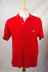 Classic Lacoste Red Collared Cotton Shirt - Sz XL