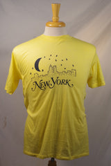 Snazzy Yellow New York Skyline T Shirt - Sz XL